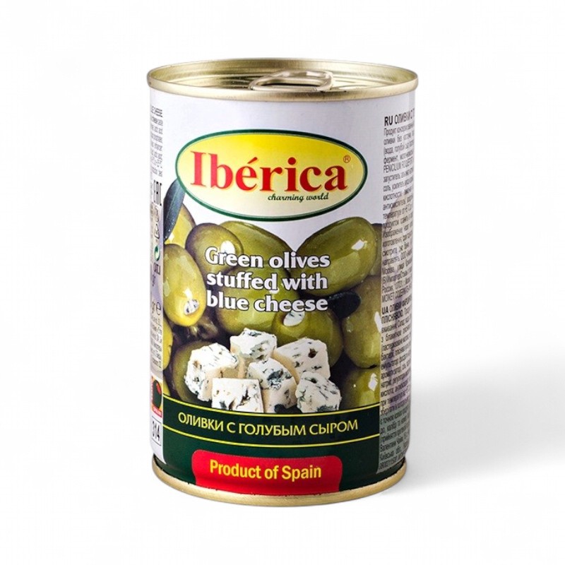 ИБЕРИКА оливки с голубым сыром ж/б 300гр