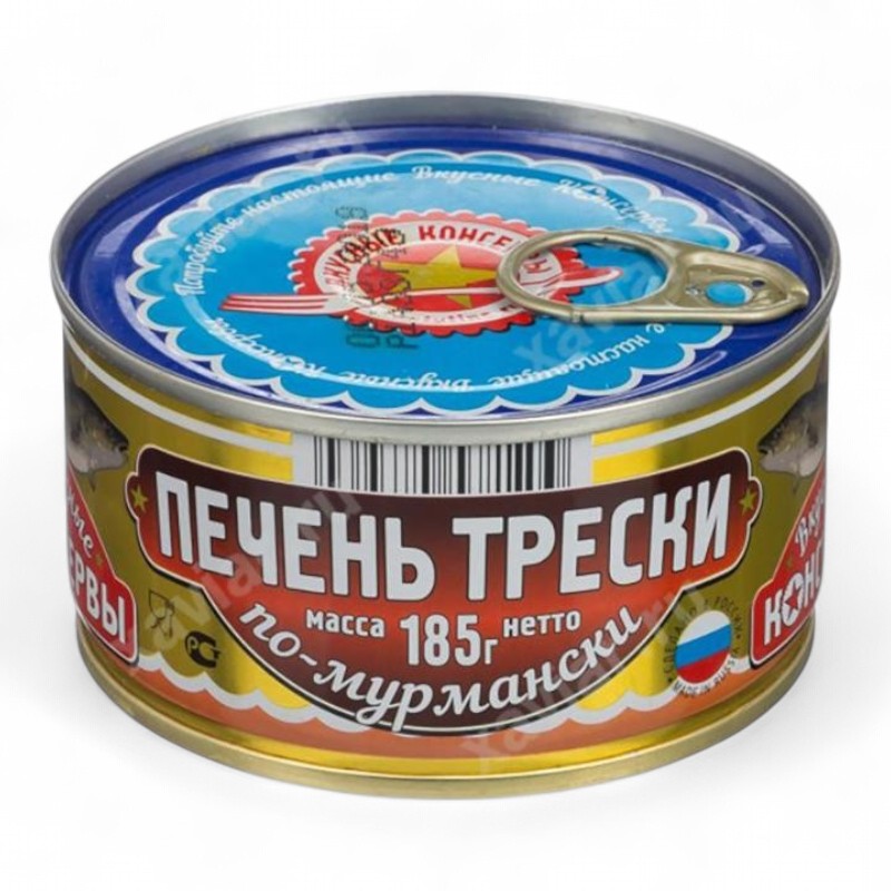 ВКУСНЫЕ КОНСЕРВЫ Печень трески по-мурмански КЛЮЧ 185гр