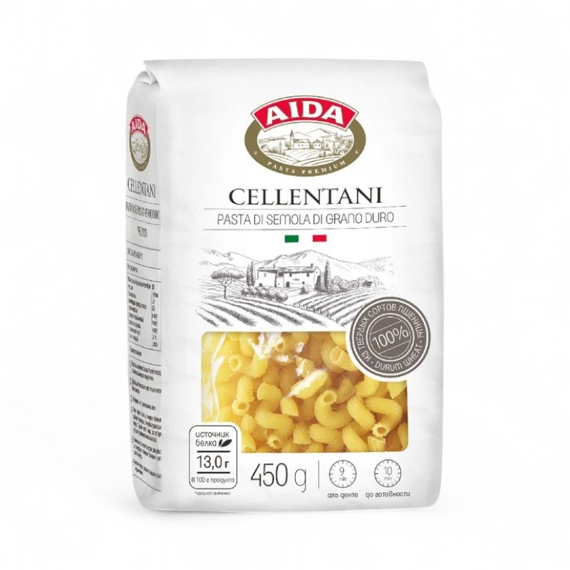 AIDA 450г Рожок витой/Cellentani 17%