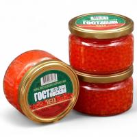 Икра лососевая зернистая стеклобанка евро 100 гр. 1/12 "ГК Красное Золото"