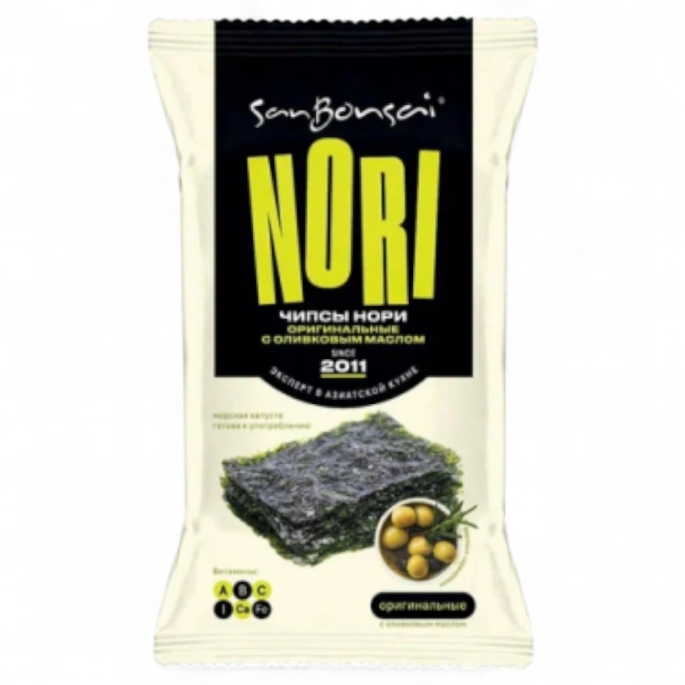 САНБОНСАЙ Чипсы Нори Оригинальные с оливковым маслом 4,5гр