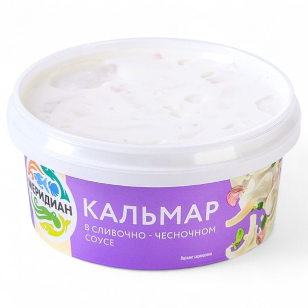 Ассорти из морепродуктов в сливочно-чесночном соусе