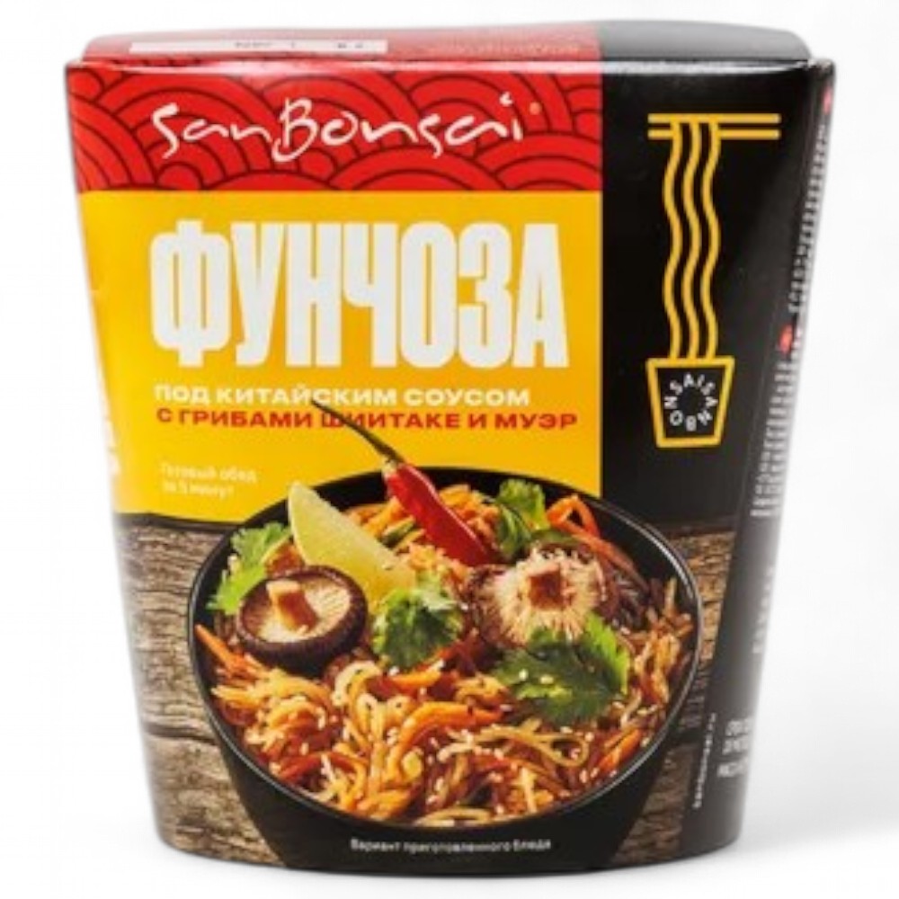 САНБОНСАЙ Ланчбокс Фунчоза под кит.соус.с грибами шиитаке и муэр 120гр