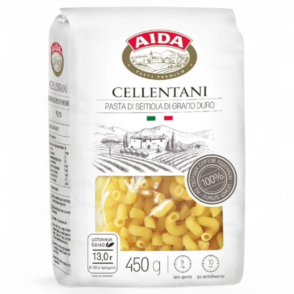 AIDA 450г Рожок витой/Cellentani 17%