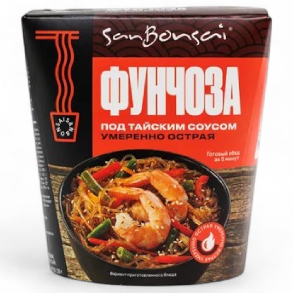 САНБОНСАЙ Ланчбокс Фунчоза под тайск.соусом умеренно острая 120гр