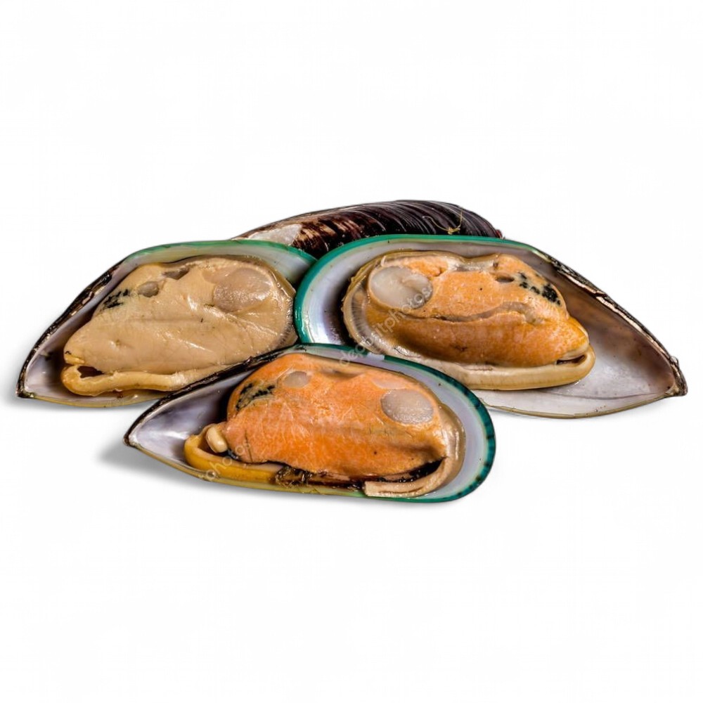 Мидии, на половинках раковины, IQF, (M) 30/40, в/м