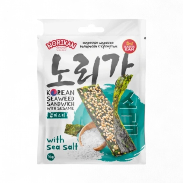 НОРИКАН морские водоросли СЭНДВИЧ с кунжутом и солью 16гр