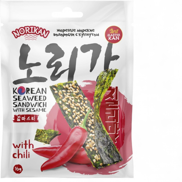 НОРИКАН морские водоросли СЭНДВИЧ с кунжутом и чили 16гр