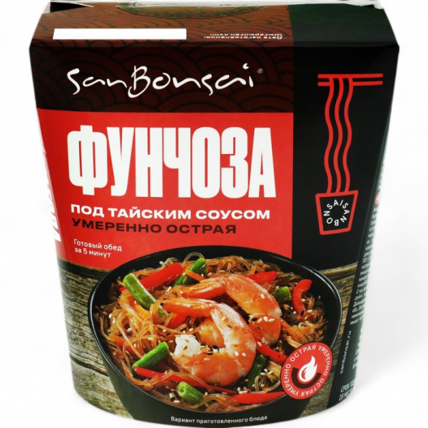 САНБОНСАЙ Ланчбокс Фунчоза под тайск.соусом умеренно острая 120гр