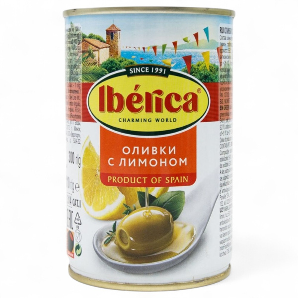 ИБЕРИКА оливки с лимоном ж/б 300гр