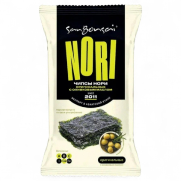 САНБОНСАЙ Чипсы Нори Оригинальные с оливковым маслом 4,5гр