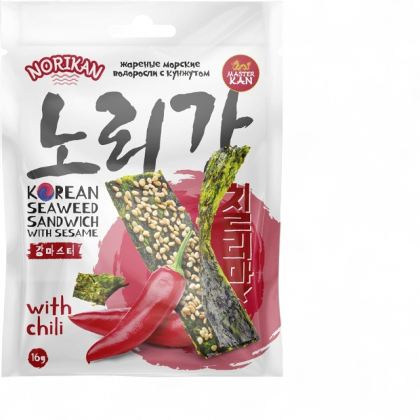 НОРИКАН морские водоросли СЭНДВИЧ с кунжутом и чили 16гр
